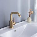 DecorBites™ Brushed Gold Basin Faucet Single Handle Deck Mounted Cold Hot Mixer Tap