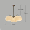 DecorBites™ Glass Persimmon Chandelier: Bauhaus Medieval Inspired Milk White Lamp