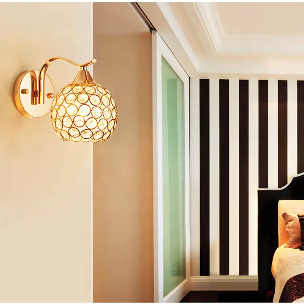 DecorBites™ Crystal Wall Sconce: Elegant Bedroom Bedside Wall Light for Home Lighting