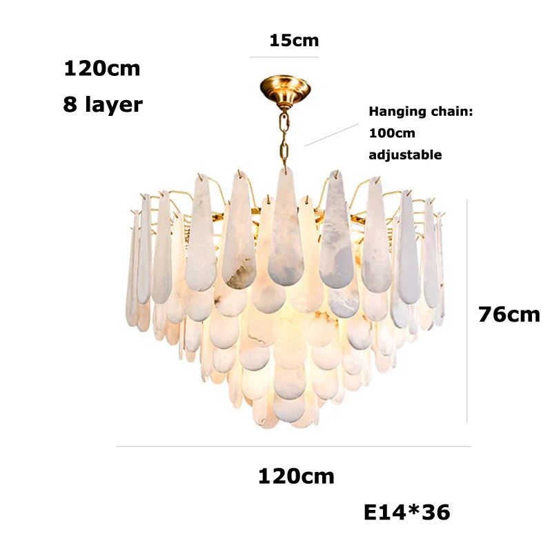 DecorBites™ Art Deco Marble Home Chandelier Lighting Dimmable LED 2025