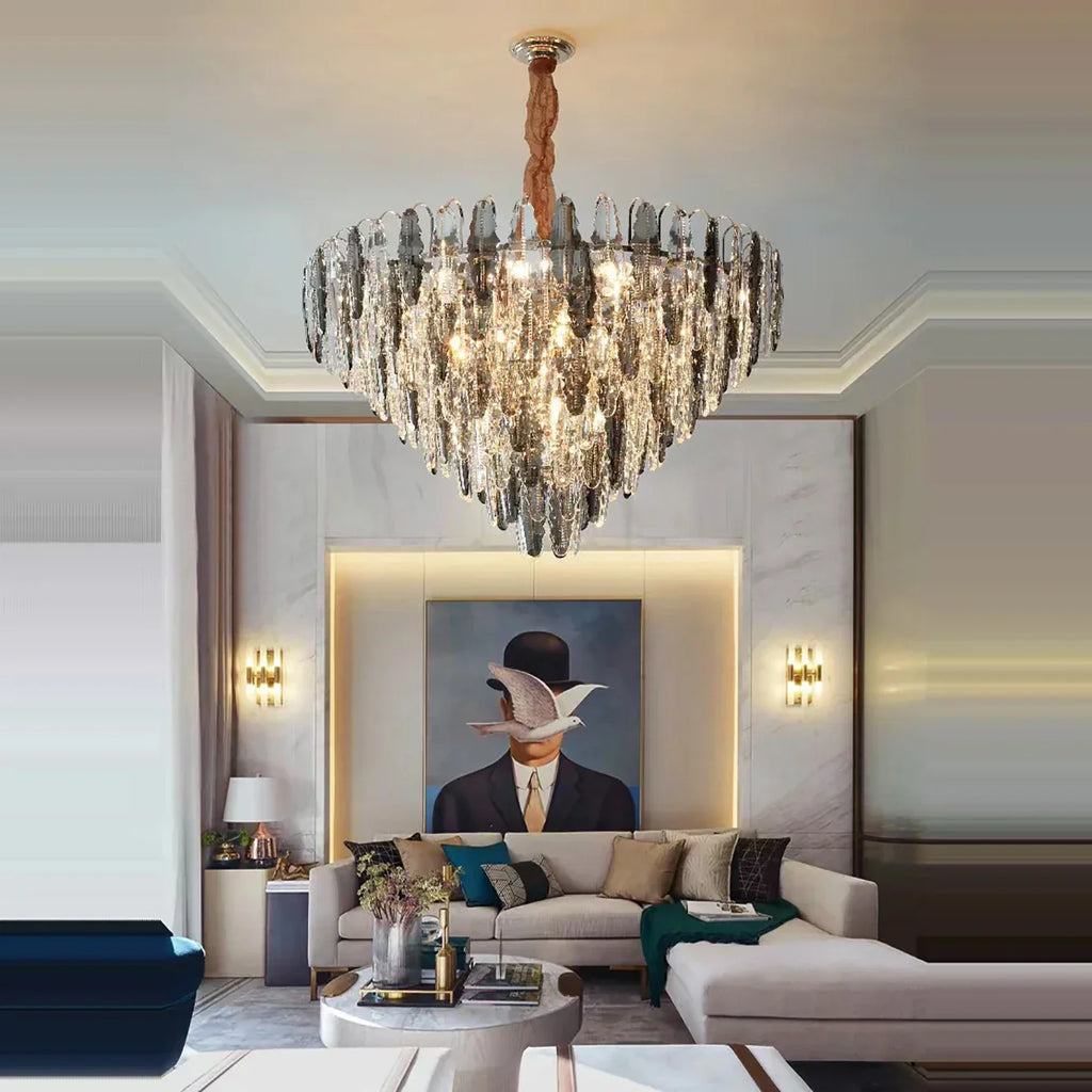 Lustre LED Leaf DecorBites™ : Éclairage de décoration moderne pour salon et escalier tournant duplex