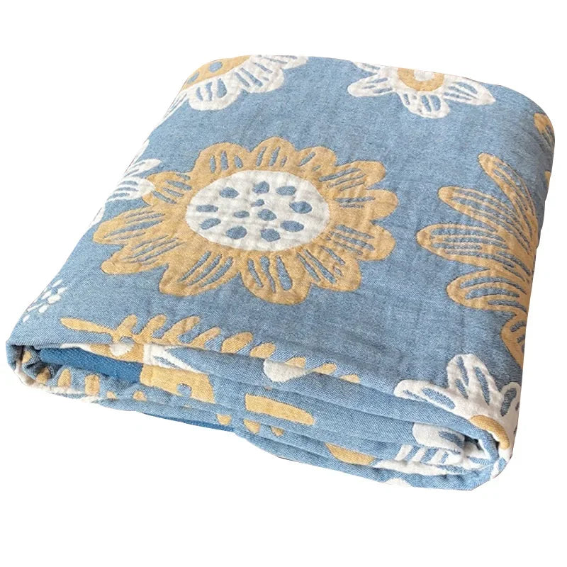 DecorBites™ Cotton Gauze Towel Throw Blanket - Soft and Cozy Bedspread for All Seasons