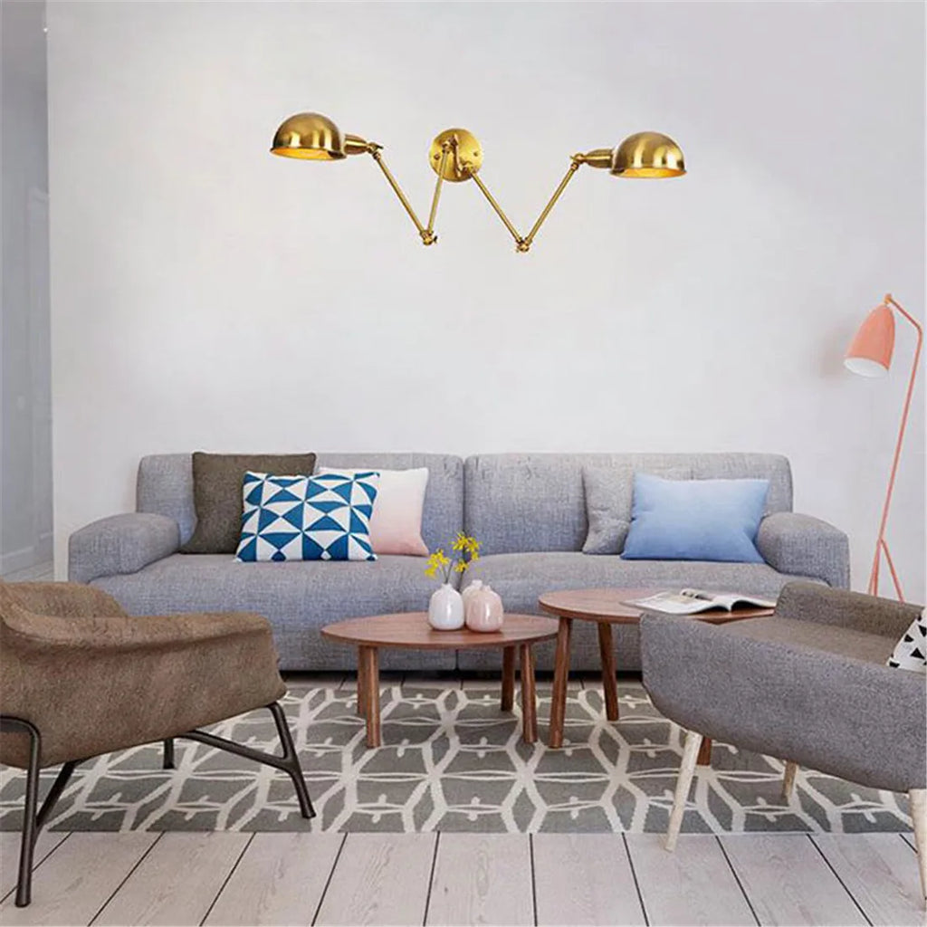 DecorBites™ Gold Plated Adjustable Iron Wall Sconces for Home Decor