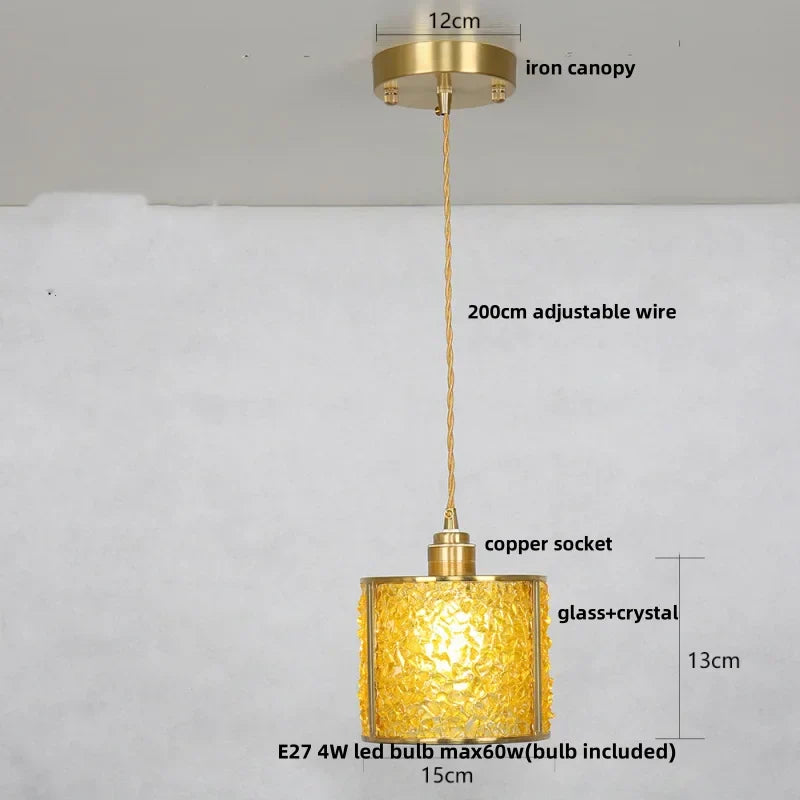 DecorBites™ Glass Crystal LED Pendant Light - Adjustable Luxury Fixture for Kitchen, Foyer, Bathroom
