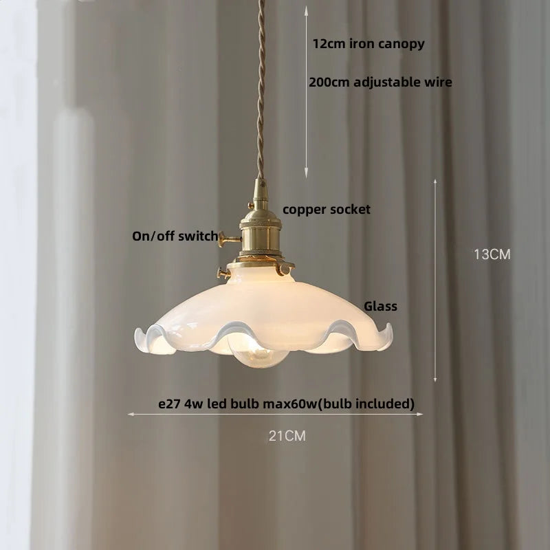 DecorBites™ Amber Flower Glass LED Pendant Lights for Home Decor