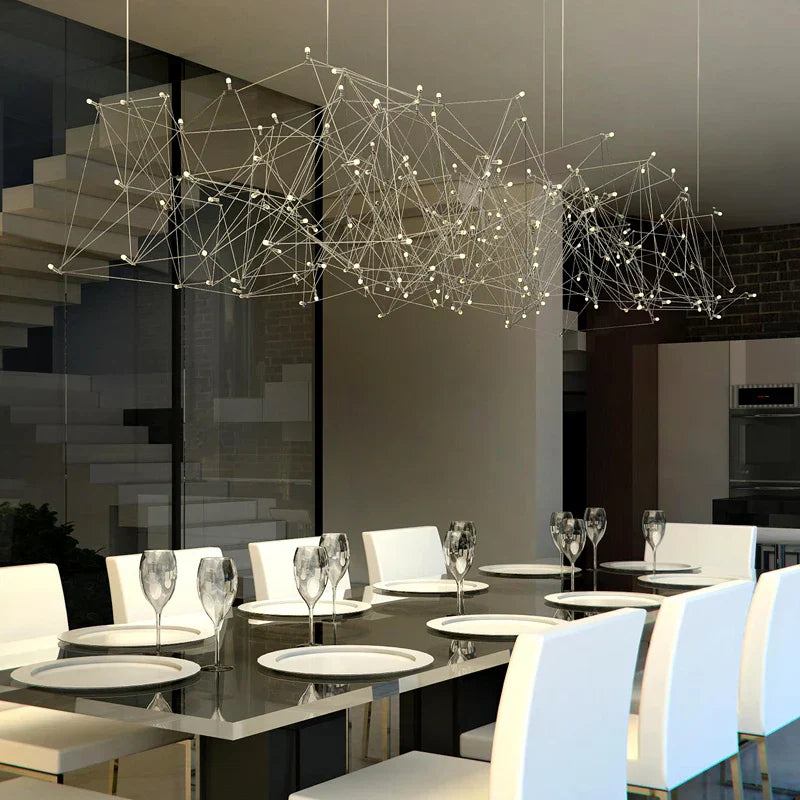 DecorBites™ ثريا أنيقة من الفولاذ المقاوم للصدأ للمساحات العصرية