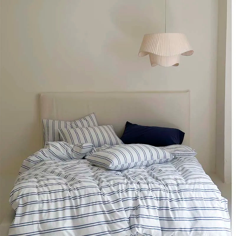100% Cotton Black Stripe Duvet Cover Set in Various Sizes by DecorBites™