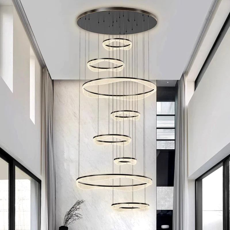 Modern Sculptural Ring Pendant Light Chandelier