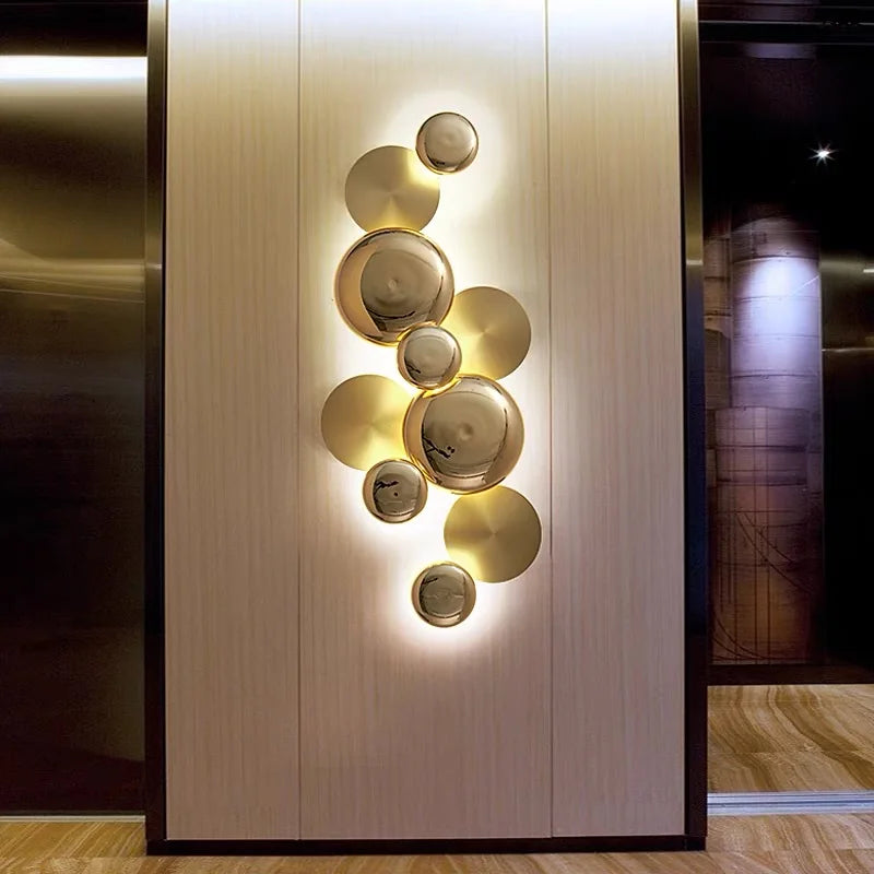 أباليق جدارية معدنية كبيرة ذهبية من DecorBites™ مصابيح LED إضاءة منزلية فاخرة عصرية