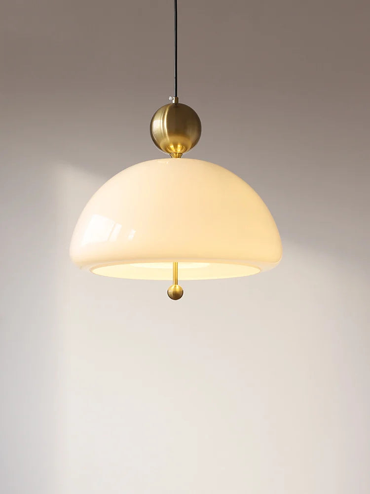 DecorBites™ Cream Glass Retro Pendant Light for Living Room, Bedroom, and Tea Room