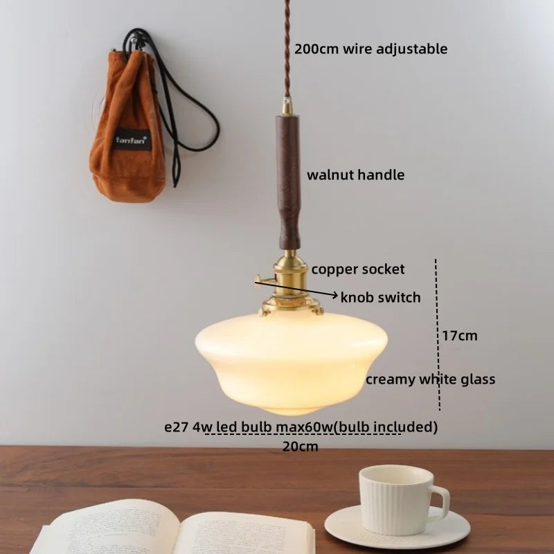 DecorBites™ Copper Walnut LED Pendant Lights, Modern Hanging Lamp for Hallway, Bedroom, Dining Room