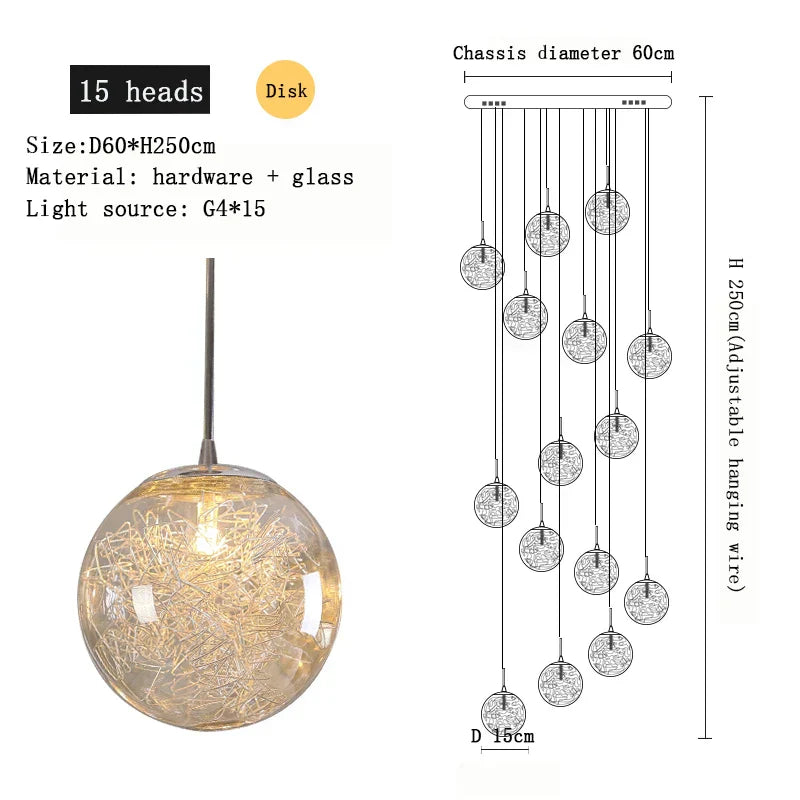 DecorBites™ Crystal Ceiling Chandelier for Modern Loft Living Room, Home, Hotel, Kitchen, Bedroom Lighting