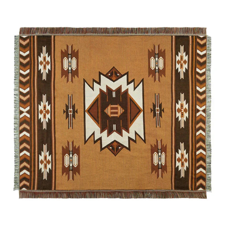 DecorBites™ Geometric Cotton Knitted Sofa Blanket & Tapestry