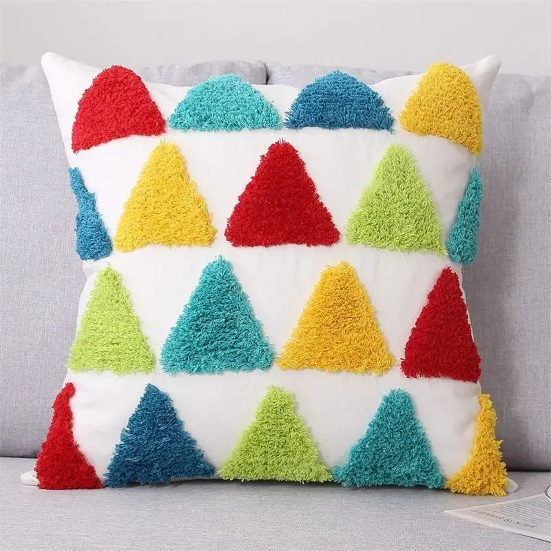DecorBites™ Geometric Tufted Tassel Cushion Cover 30x50cm