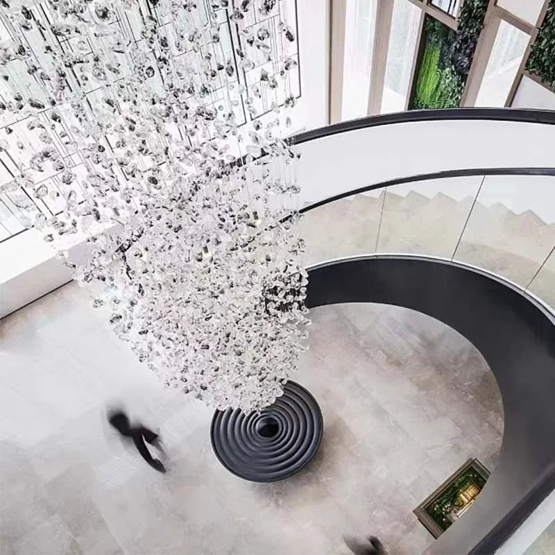 DecorBites™ Crystal LED Chandelier: Luxury Staircase & Hallway Lighting Fixture