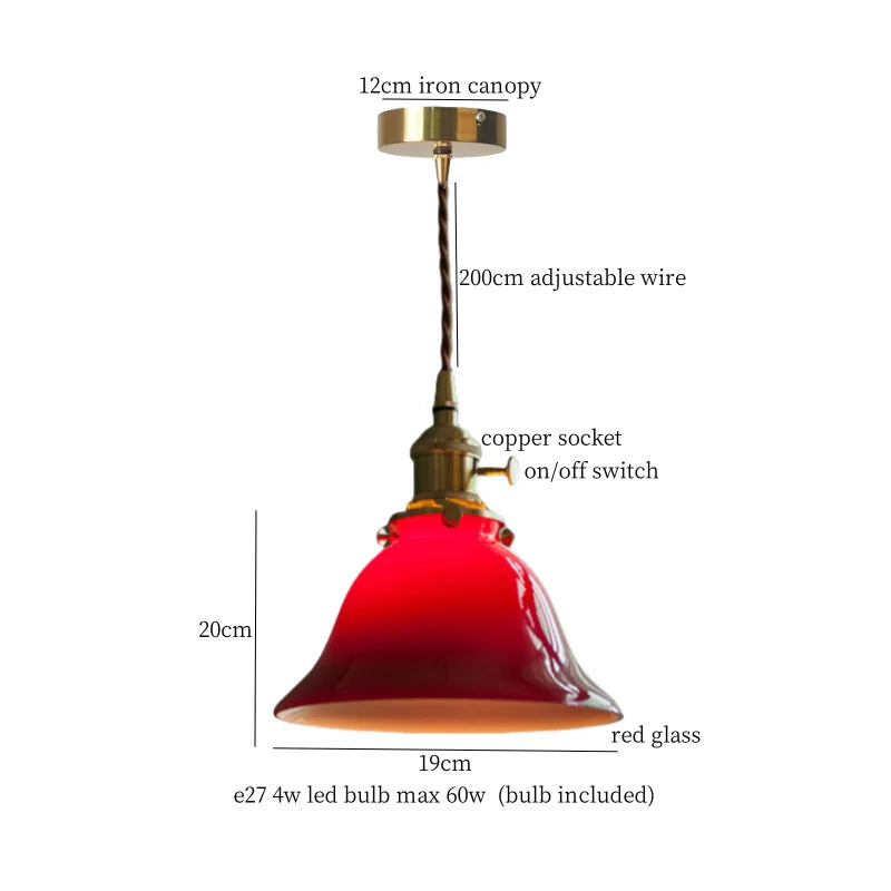 DecorBites™ Cream Glass Copper LED Pendant Lamp for Kitchen Bedroom Living Room