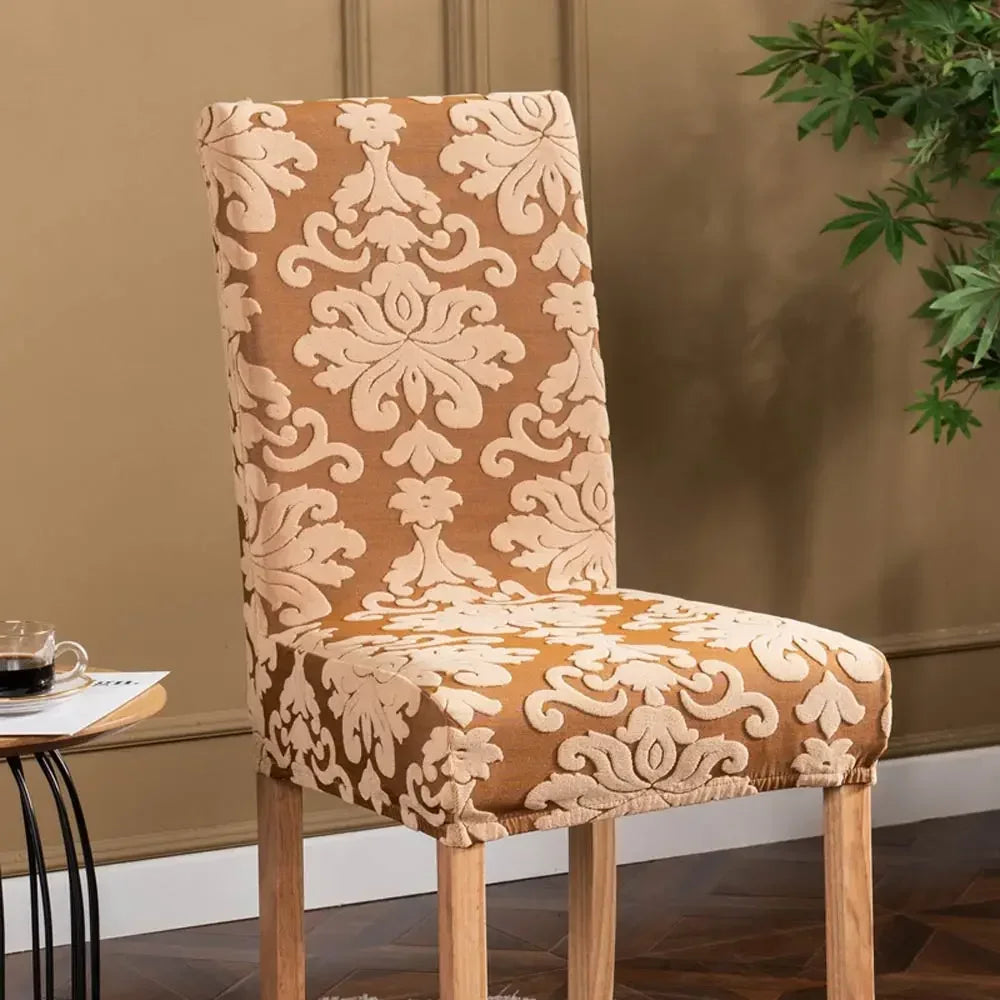 DecorBites™ 3D Embossed Print Spandex Chair Cover Slipcovers - Stretch, Elegant, Durable