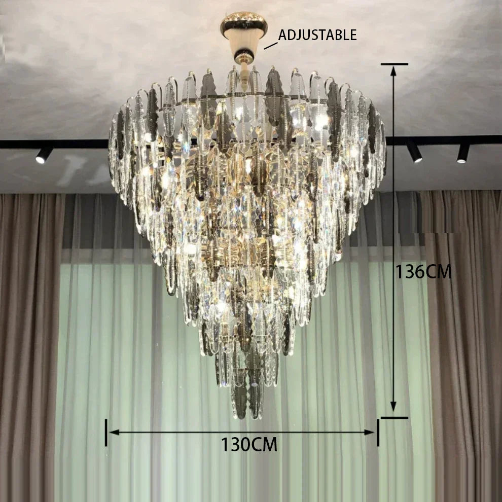 Lustre LED Leaf DecorBites™ : Éclairage de décoration moderne pour salon et escalier tournant duplex