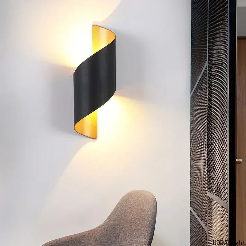 DecorBites™ Aluminum Outdoor Wall Lamp with Spiral Up and Down Light