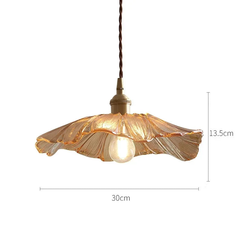 Vintage Flower Glass Pendant Light Fixture