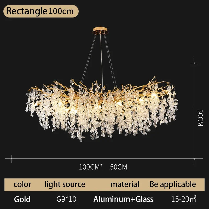 DecorBites™ Crystal Money Tree Chandelier - Modern LED Suspension Light for Luxury Living Areas