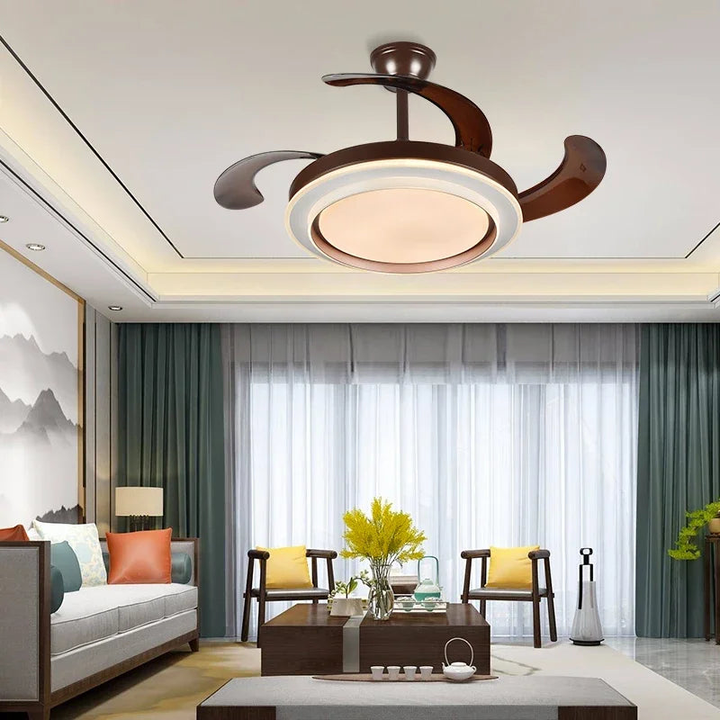 DecorBites™ Copper Ceiling Fan Lights Remote Control 36/42inch Gold Fan Lamps