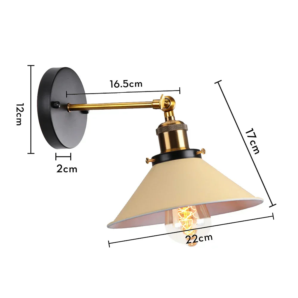 DecorBites™ Industrial Retro Loft Wall Sconce E27 Bedside Lights Fixtures for Living Room