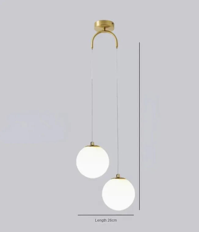 DecorBites™ Glass Ball Dual Head Pendant Light for Bedroom, Modern LED Chandeliers