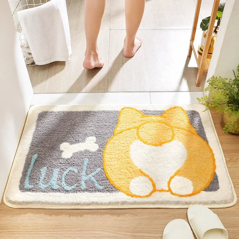 DecorBites™ Cartoon Animal Bathroom Carpet - Non-slip Absorbent Soft Bath Rug
