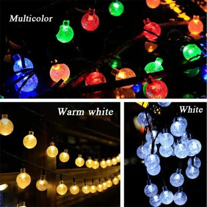 DecorBites™ Crystal Fairy Solar String Lights: 8 Modes Waterproof Outdoor Patio Decor.