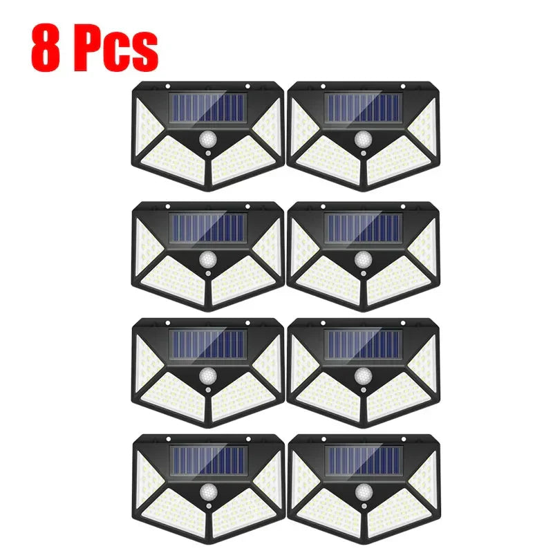 DecorBites™ 100LED Solar Powered Outdoor Wall Lamp with PIR Motion Sensor