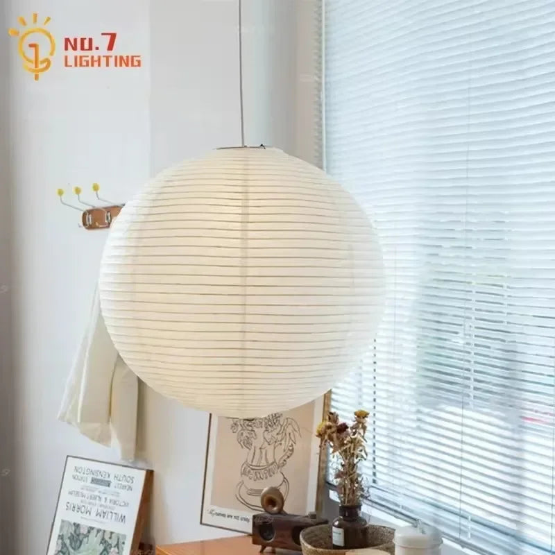 DecorBites™ مصباح معلق ياباني وابي سابي LED E27 سقف ورق الأرز معلق من نوجوتشي أكاري