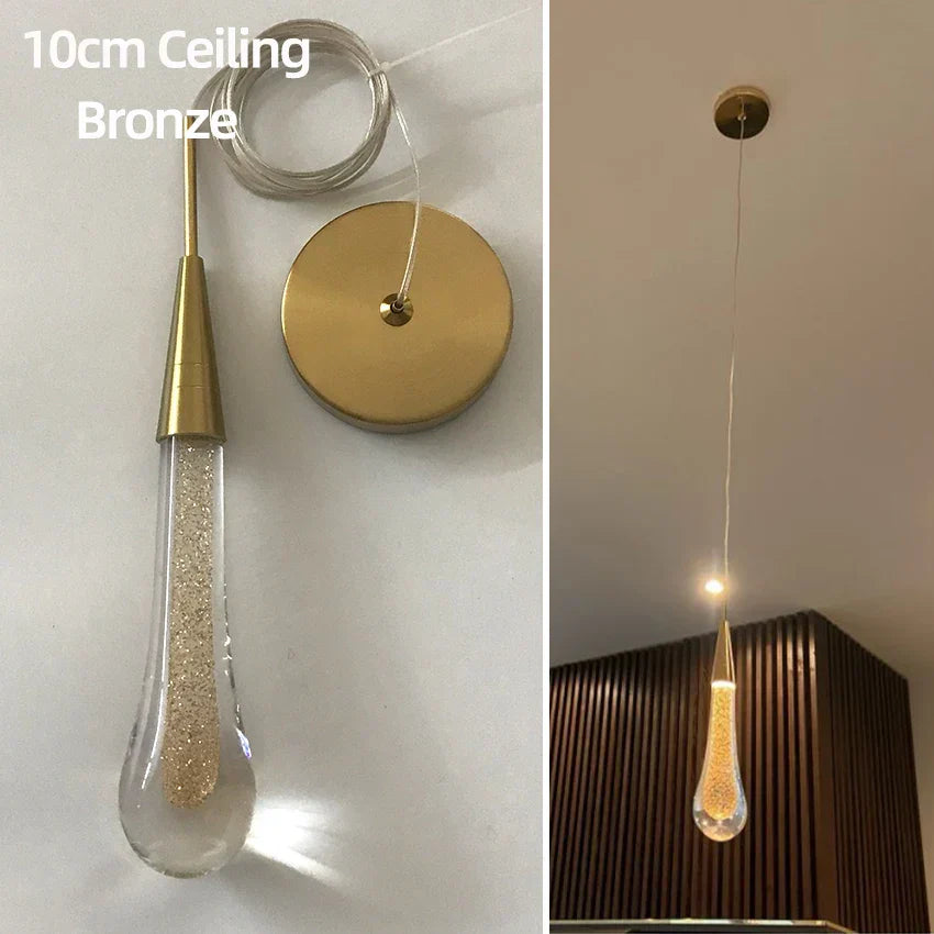 DecorBites™ Crystal Glass LED Pendant Lights for Restaurant, Bar, and Staircase
