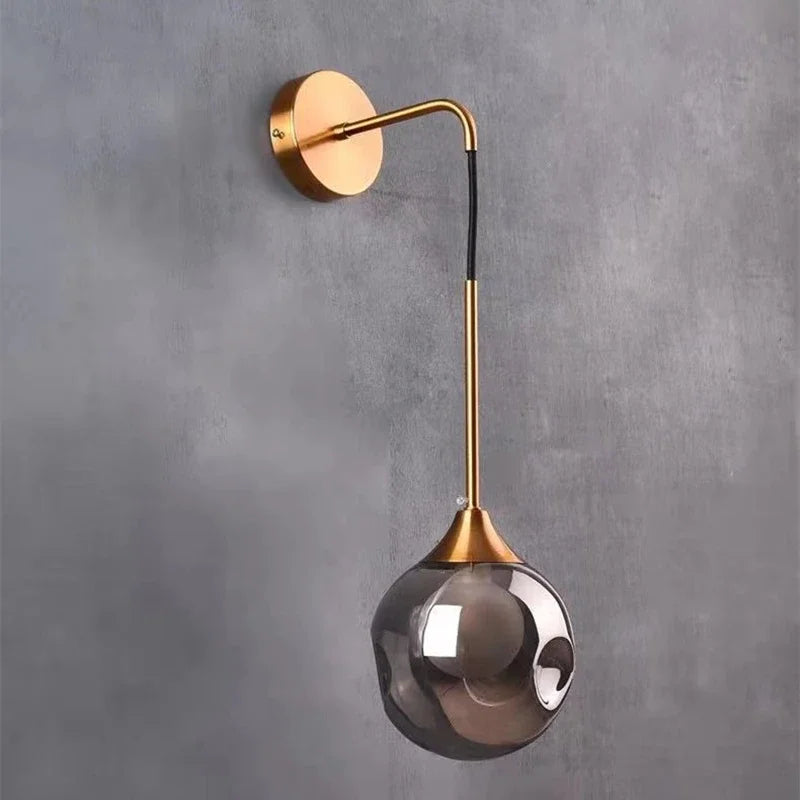 DecorBites™ Glass Ball Gold Wall Lamp Modern Sconce Nordic Light Fixture for Living Bedroom