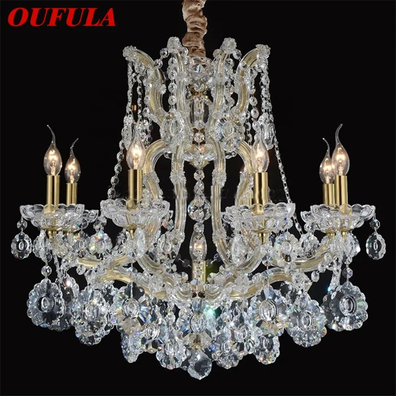 DecorBites™ Crystal Candle Chandelier: Elegant LED Pendant Lamps for Home, Hotel, Villa Hall