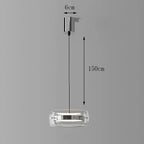 Modern Glass Ring Pendant Light in Iron