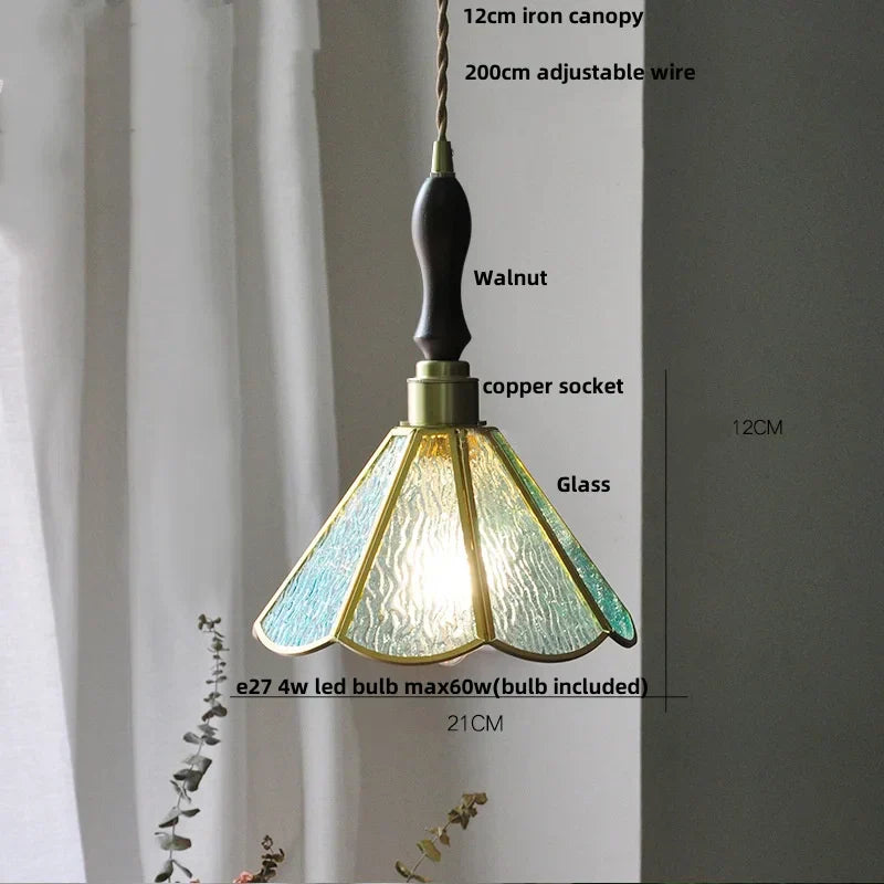 DecorBites™ Blue Glass LED Pendant Light Fixture - Nordic Modern Hang Lamp