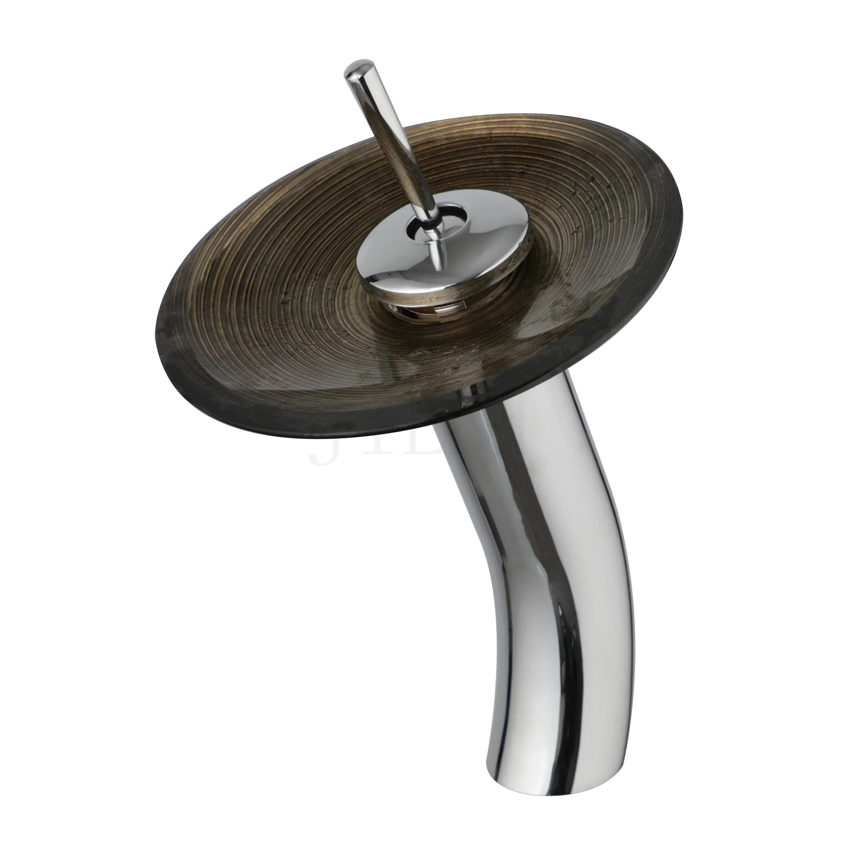 DecorBites™ Glass Rocker Handle Basin Faucet, Waterfall Mixer Taps, Chrome Finish
