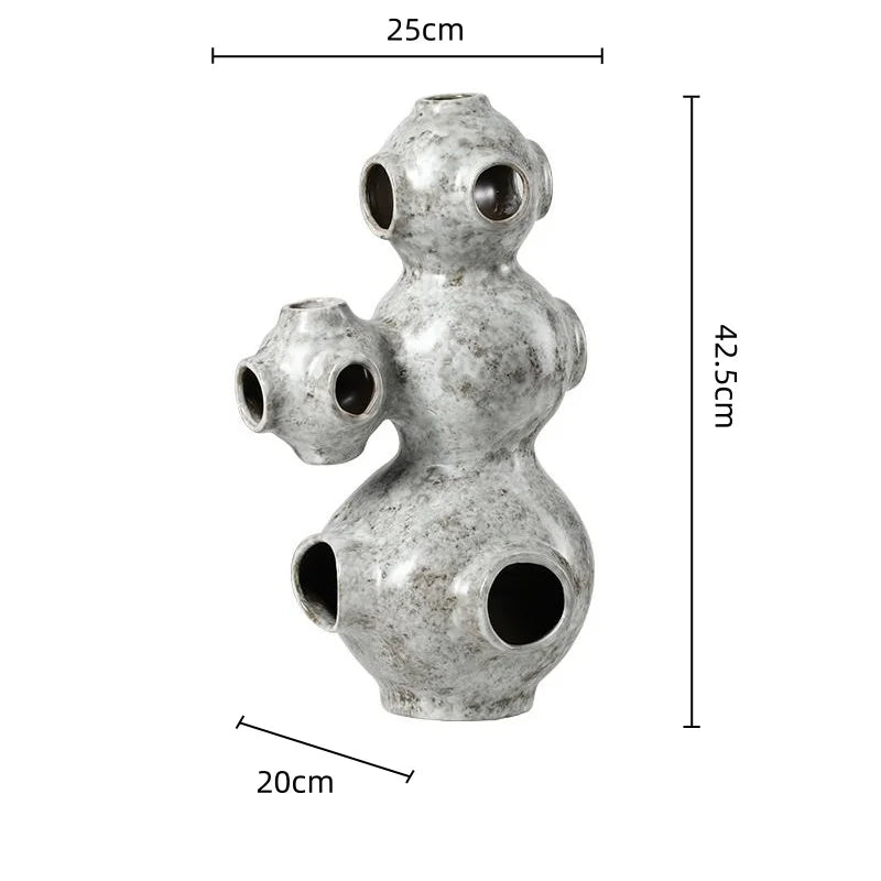 DecorBites™ Abstract Planet Hollow Pipe Ceramic Ornament Figurine - Home Decor Accessory