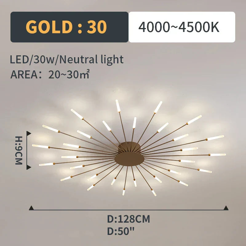 مصابيح DecorBites™ LED Fireworks المتدلية - إضاءة ثريا عصرية لغرفة المعيشة وغرفة النوم