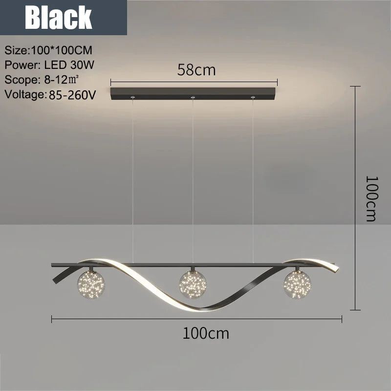 DecorBites™ Glass Ball LED Chandelier Pendant Light for Modern Living and Dining Room
