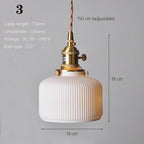 Japanese Ceramic Pendant Light With Copper Finish