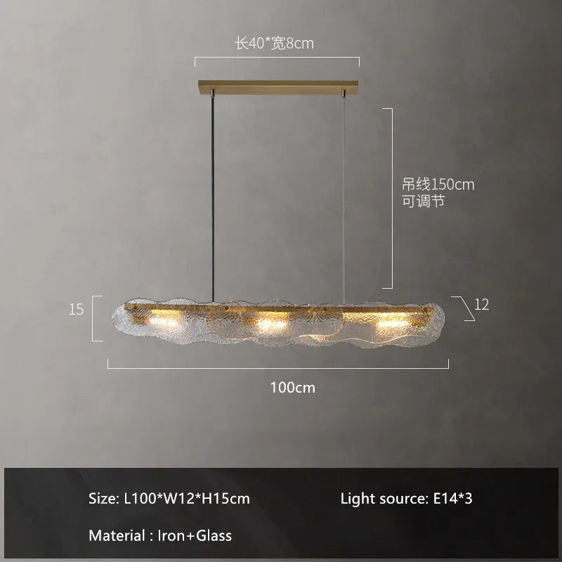 DecorBites™ Art Glass Dining Table Chandelier: Modern Luxury LED Hanging Light Fixtures
