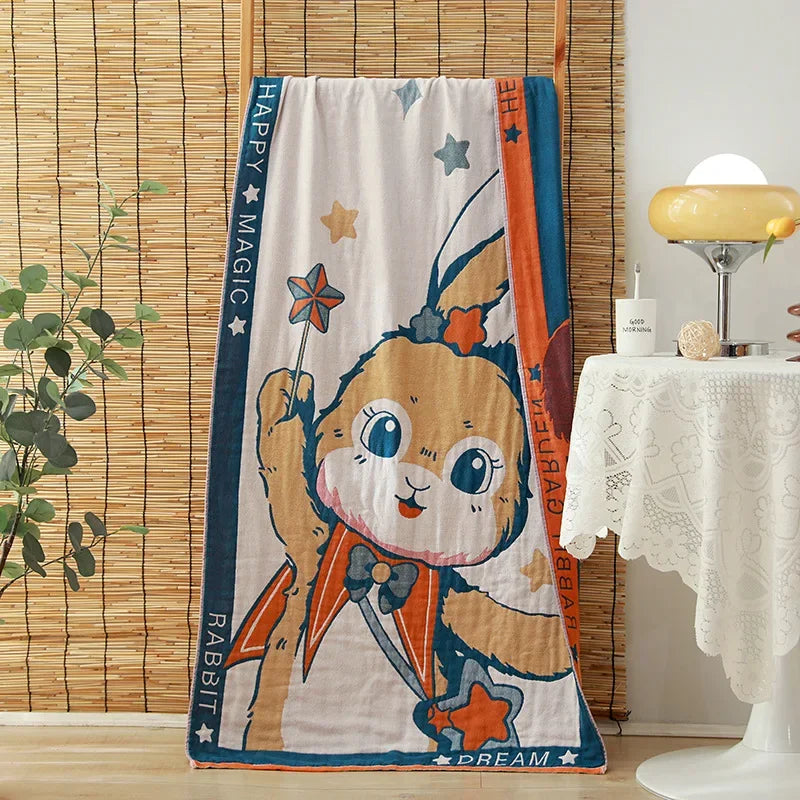 DecorBites™ Cotton Gauze Adult Bath Towels: Luxury, Quick-Dry, Soft & Absorbent