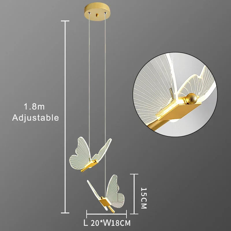 DecorBites™ Butterfly LED Chandelier for Duplex Villa Living Room Romantic Wedding Decor