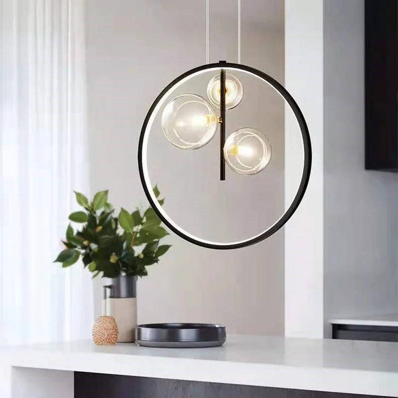 DecorBites™ Glass Bubble LED Ceiling Chandelier for Dining Room and Cloths Store