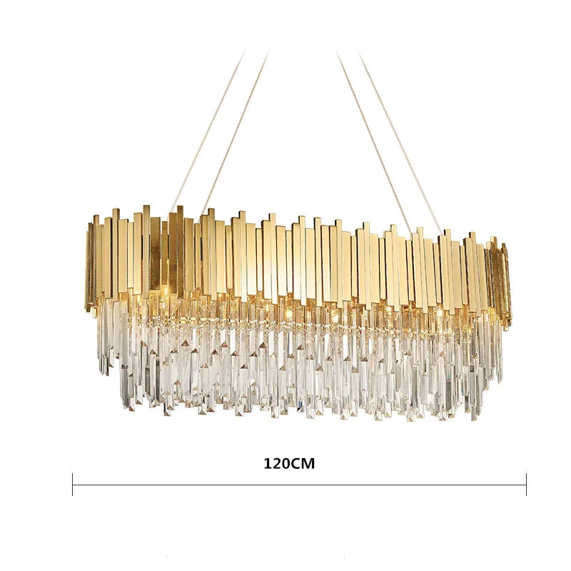 DecorBites™ Crystal Gold Chandeliers: Modern Luxury for Villa Living Room - Nordic Design