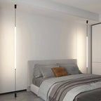 Italian Linear Black Metal & Acrylic Pendant Light