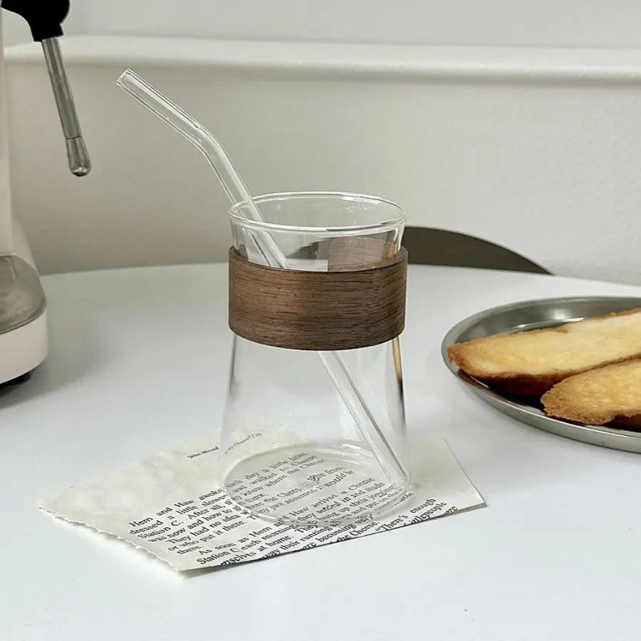 DecorBites™ Glass Iced Latte Coffee Cup for Hot/Cold Beverages