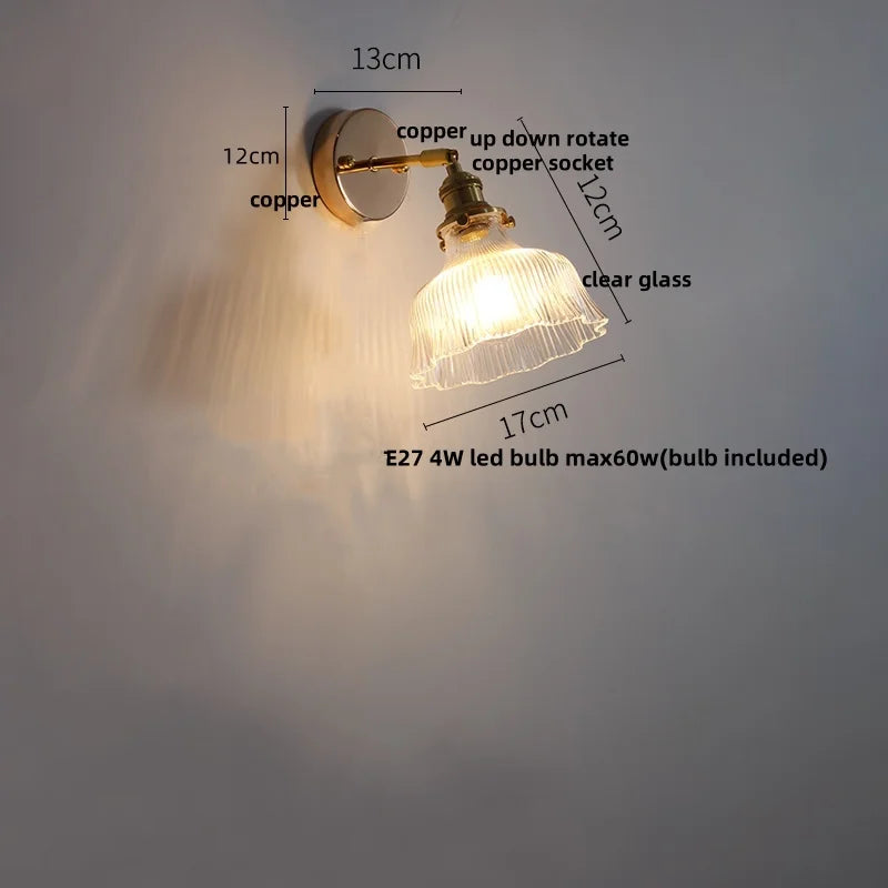 DecorBites™ Clear Glass LED Wall Sconce Modern Rotate Stair Light